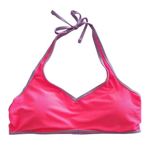 Juniors Ninty-Nine° Colorblock Halter Bikini Swim Top XXL 19 Pink Purple NWT